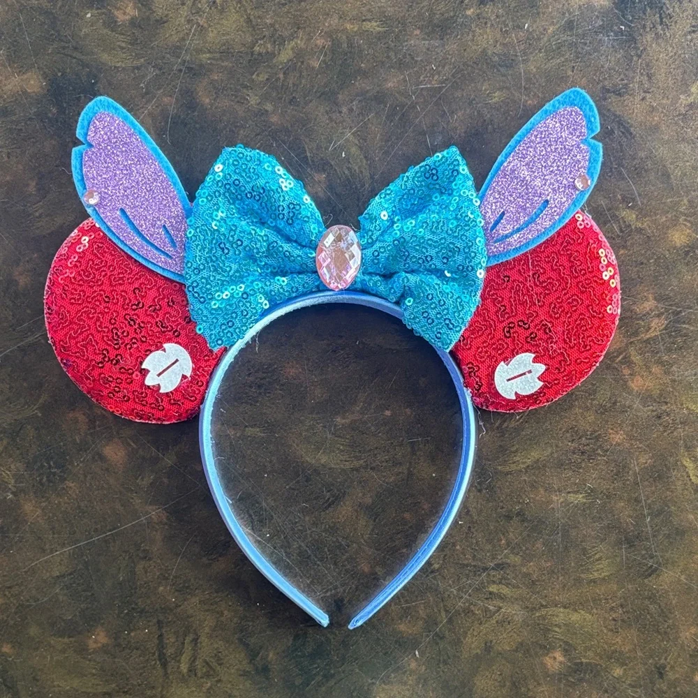 Sequin Mouse Ears Headband with Bow